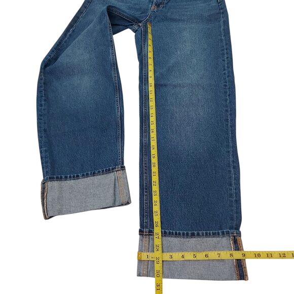 Universal Thread Jeans Womens 4R Blue Baggy Mid Rise Button Cuffed Hem 90s Retro - Picture 12 of 12